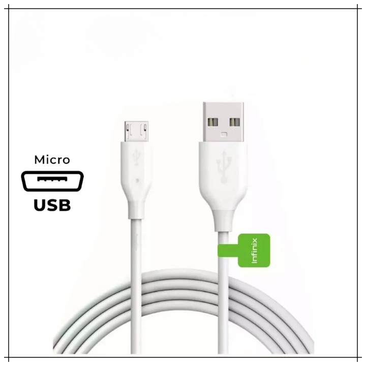 Infinix Copper Fast Charging Micro USB Data Cable Durable White Charging & Sync Cable for Android Devices - Image 4