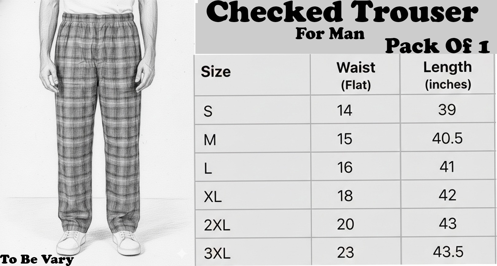 Men Casual Wear Cotton Drawer Trouser Checked Style Comfortable Soft Fabric Elastic Waist Daily Wear - Image 2