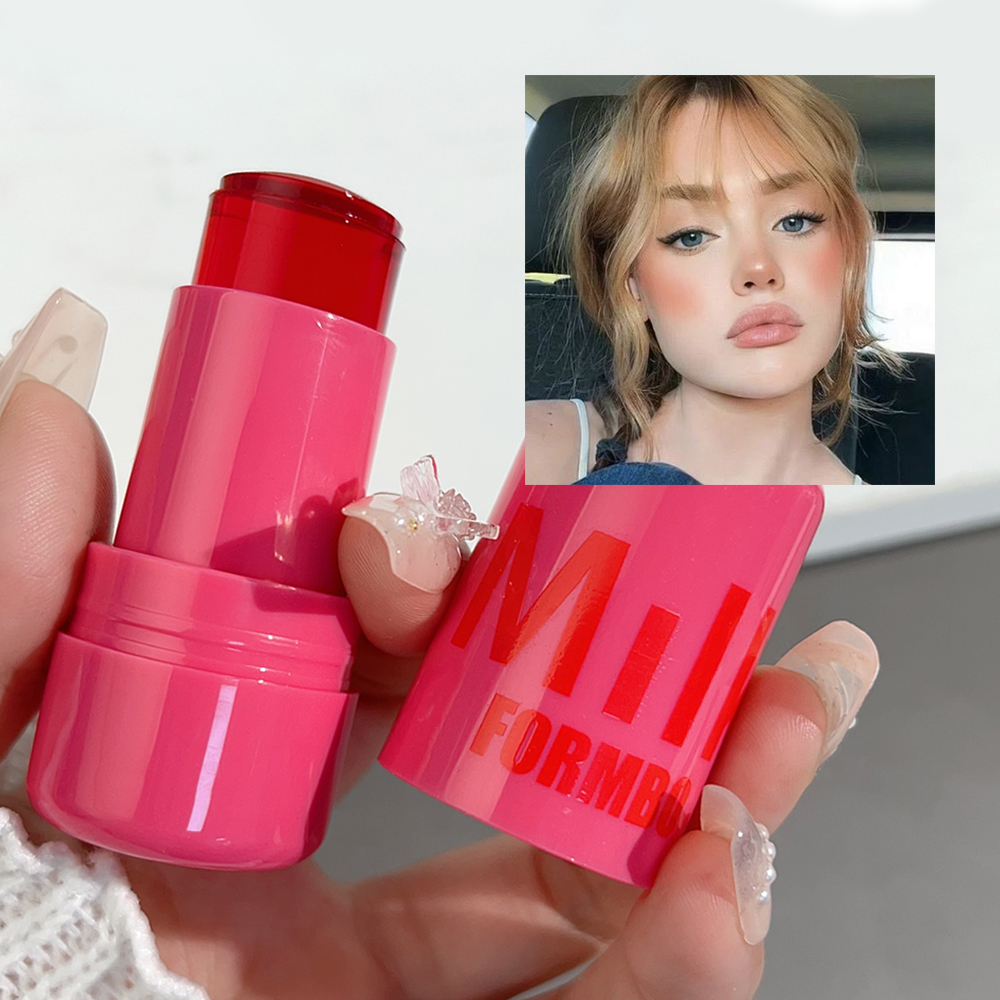 pack of 4 Cheek Lip Tinted Moistured Blush Stick Eyes Cheek Lip Brighten Cream Water Jelly Tint Stick Matte Contour Makeup - Image 3