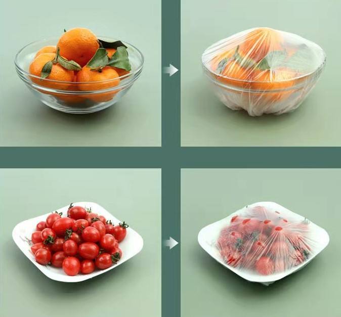 Scoop Disposable 100Pcs Food Cover Elastic Stretchable Bowl & Plate Covers Universal Fit Plastic Covers for Kitchen Food Preservation - Image 2