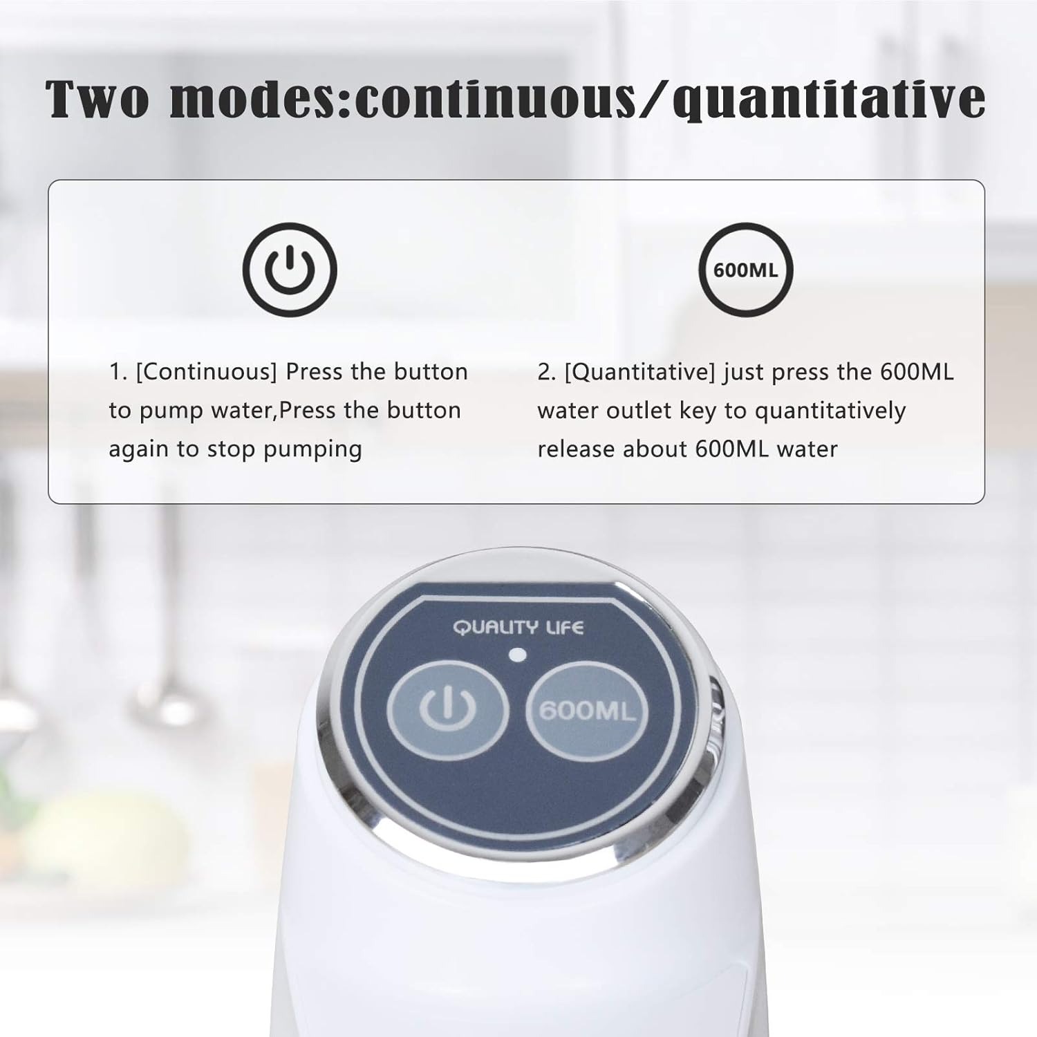 Touch Intelligent Electric Water Pump Rechargeable Automatic Dispenser For Bottled Water With One -Touch Operation (Random Color) - Image 4