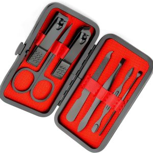 Premium Manicure & Pedicure Kit  Stainless Steel Nail Clippers Set with Grooming Tools for Hand, Foot & Facial Care  Travel Case Included ( 10 PCS Creative Smiley Nail Tool Set )