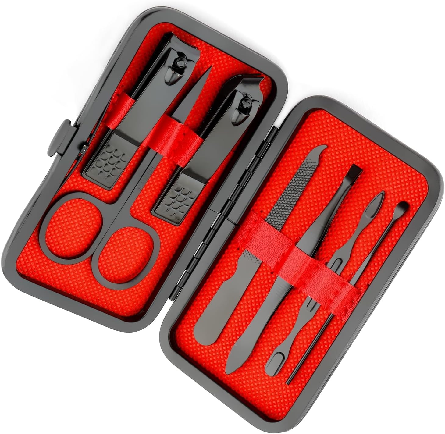 Premium Manicure & Pedicure Kit Stainless Steel Nail Clippers Set with Grooming Tools for Hand, Foot & Facial Care Travel Case Included ( 10 PCS Creative Smiley Nail Tool Set )