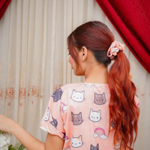 Starry Haze 3 Piece Nightwear Set for Women Free Size Soft Jersey Interlock Nighty with Panty & Poni