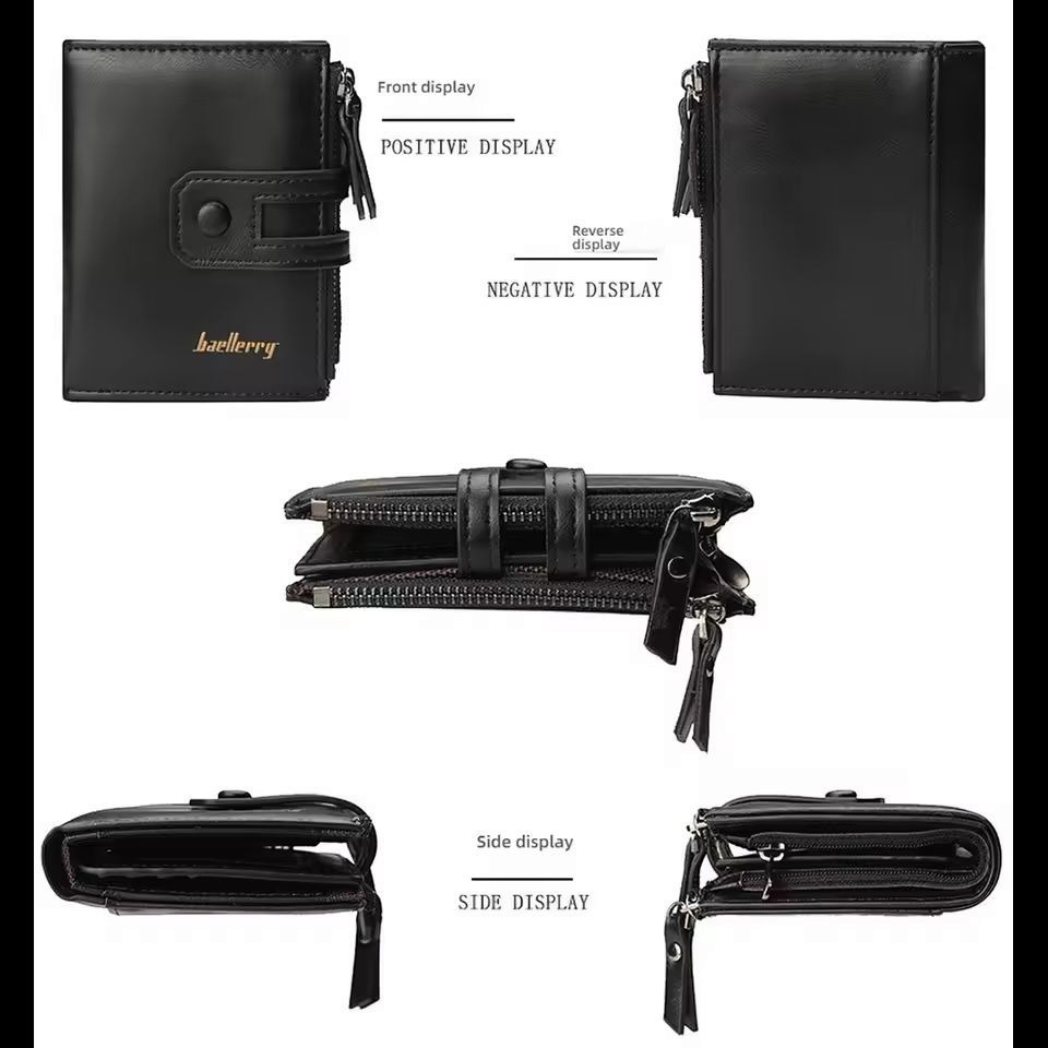 Original Buffalo Leather Trifold Wallet for Men Premium Handcrafted Slim Bifold Card Holder Wallet