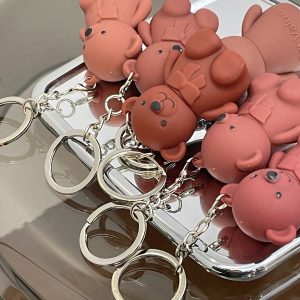 6-Piece Cute Bear Keychain Liquid Lipstick Set  Mist Matte Velvet Finish, Moisturizing Lip Stain, Waterproof & Long-Lasting Lip Gloss (6 Colors)
