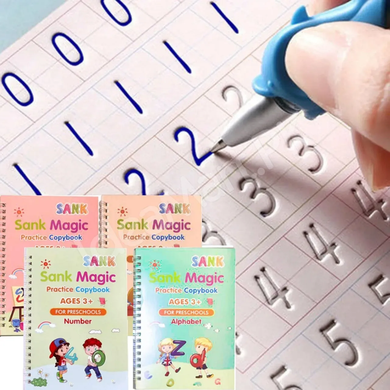 Sank Magic Practice Book Set 4 Books with Pen & 10 Refills Kids Handwriting Learning Kit - Image 4