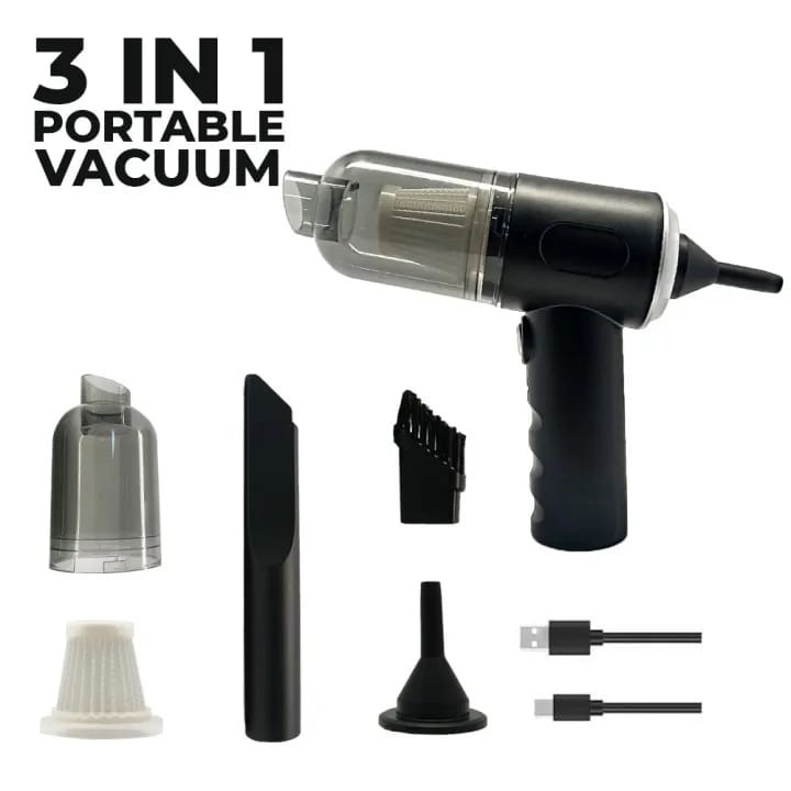 3 in 1 Portable Wireless Vacuum Cleaner – High Power Suction, Air Pump & Duster for Home, Car & Laptop - Image 2