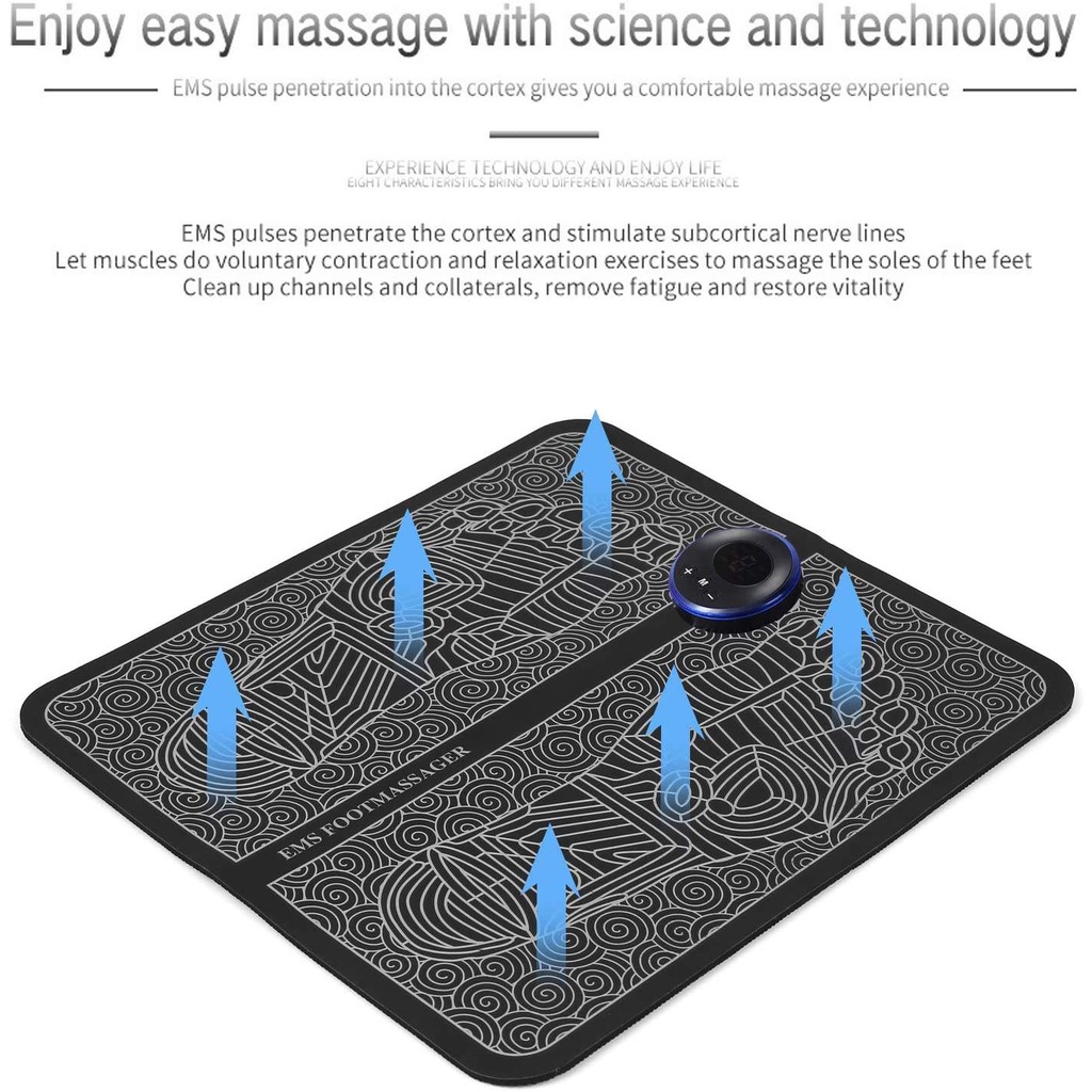 EMS Foot Massager Mat Electric USB Charging Smart Display Tens Acupuncture Feet Cushion Blood Circulation Pad Health Care Home - Image 4