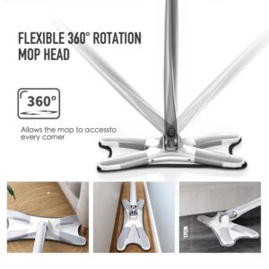 X Mop Manual Extrusion Hand-free Flat Squeeze Mop X-Type Microfiber Squeezing Twist Mop Household Cleaning Tool