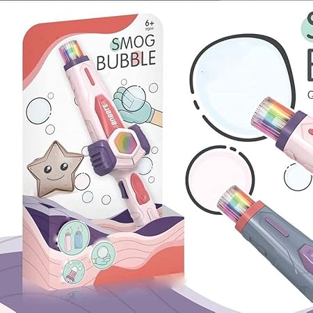 Amusing Toy Elastic Smog Bubble Machine with Bubble Water Bubble Wand Heart Toy (Random Color) - Image 2