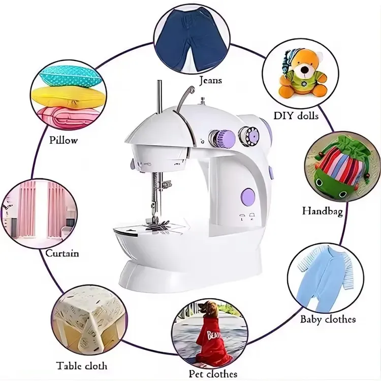 Portable Mini Dual-Speed Electric Sewing Machine with Foot Pedal & Accessory Kit - Image 2