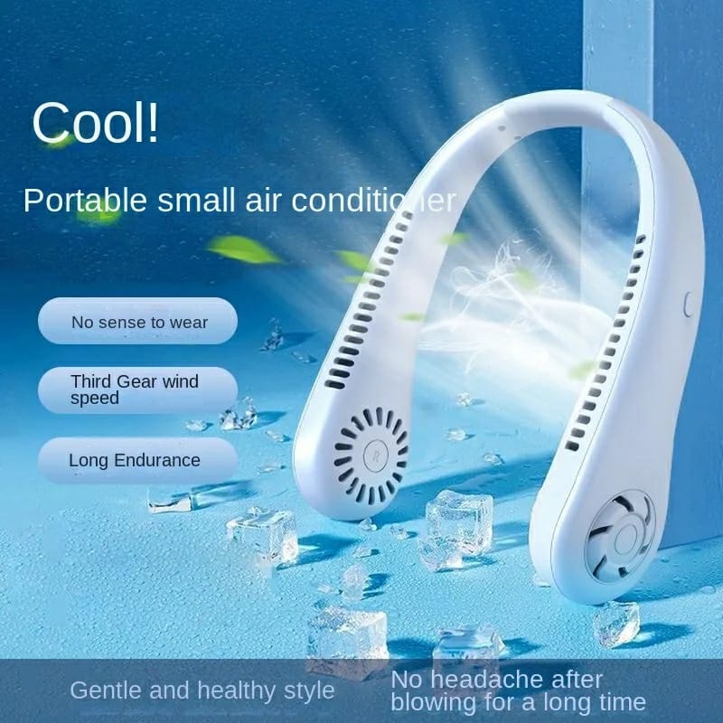 Portable Bladeless Neck Cooler Hands-Free 360° Airflow USB Rechargeable Neck Fan for Indoor & Outdoor Use