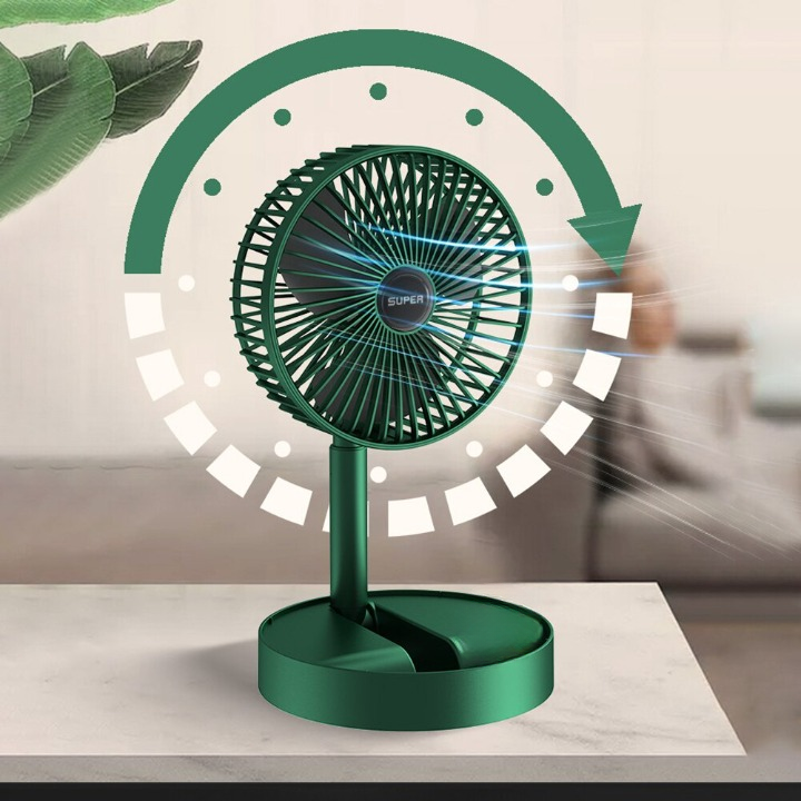 Folding Telescopic Floor Fan Summer Silent Desktop Direct electric Fan For Office Bedroom School (random Color ) - Image 4