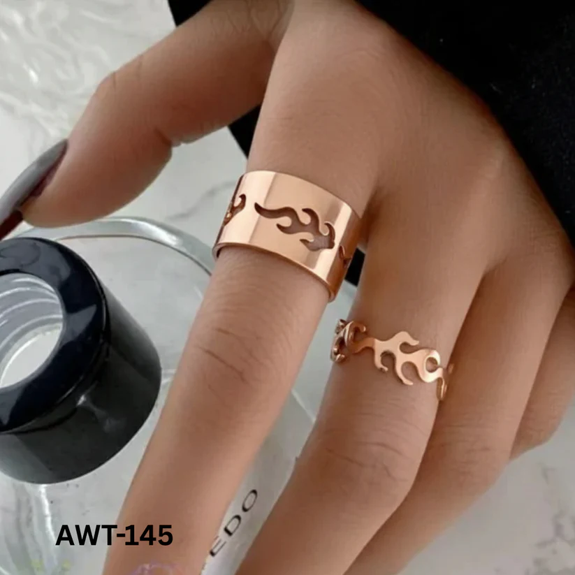 AWT-145 Star Couple Rings Adjustable Matching Rings With Elegant Star Design For Couples - Image 3