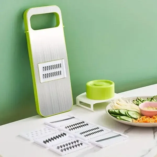 5-in-1 Multi-Functional Vegetable Slicer & Grater Adjustable Mandoline Cutter with Interchangeable Blades for Kitchen, Fruits & Vegetables - Image 3
