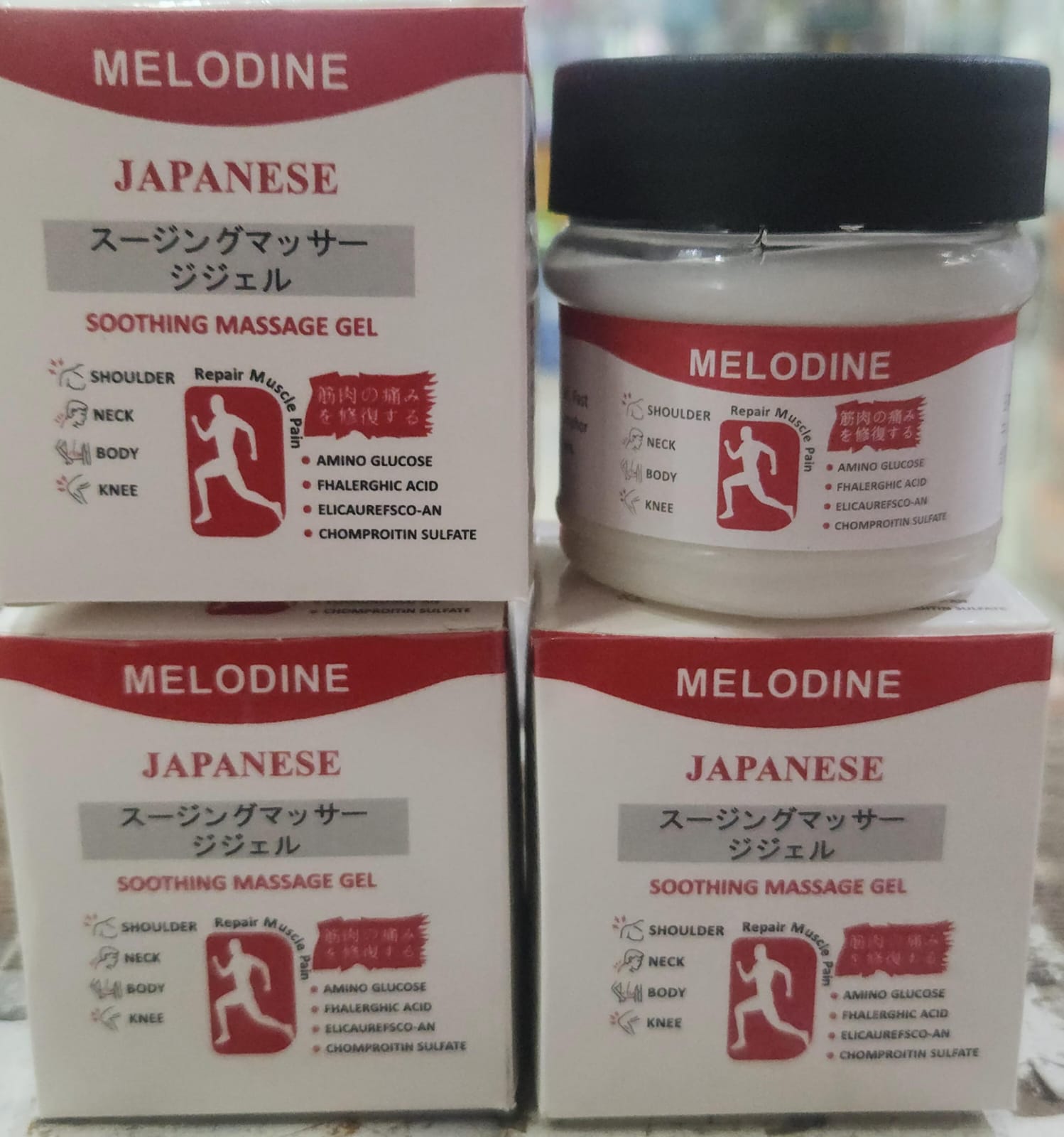 MELODINE Japanese Soothing Massage Gel Muscle & Joint Pain Relief Cream For Shoulder, Neck, Back & Knee Fast-Absorbing Herbal Formula (100g) - Image 3