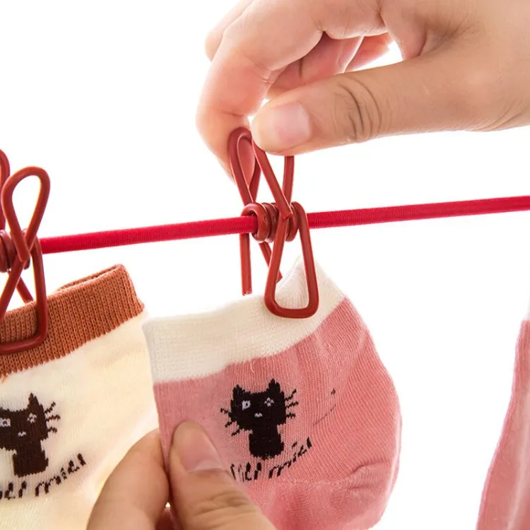 Clip&Hang 185CM Portable Clothesline With (12) Clip - Elastic, Windproof & Eco-Friendly for Travel & Home Use - Image 5