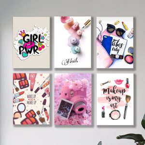 Set of 6 Fashion & Empowerment Wall Art Frames 8x11 MDF with Sticky Backing