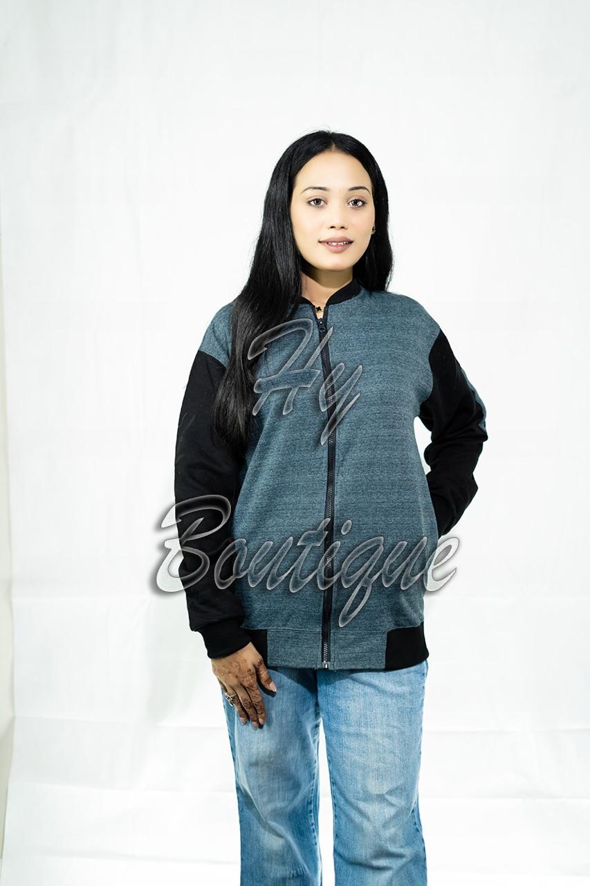 Winter Collection Womens Plain Grey Charcoal Jacket | Stylish & Warm Outerwear | Elegant Winter Fashion for Ladies - Image 2