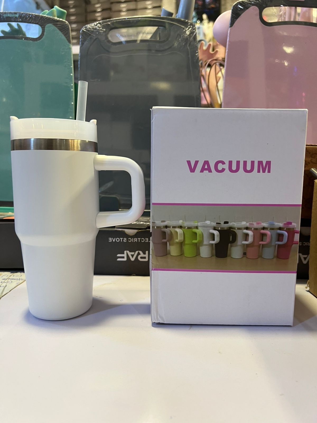 Mini Insulated Tumbler with Handle Stainless Steel Travel Mug with Straw Lid (Hot & Cold) (480ml) - Image 4
