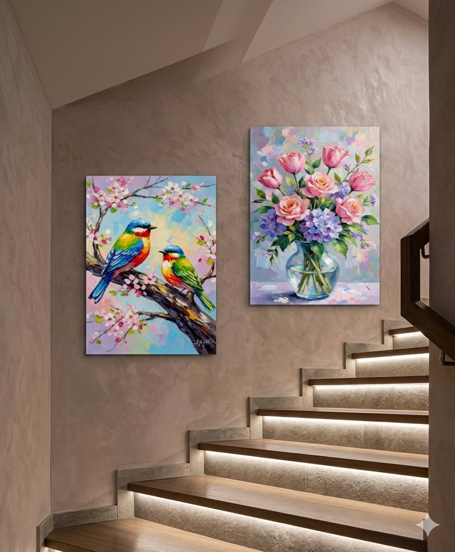 2Pcs Birds Wall Frame | Double Tape Included