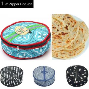 Roti Zipper Bag Reusable, Airtight And Insulated Storage Bag For Keeping Chapati Fresh And Warm (Random Design)