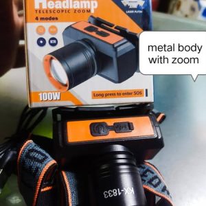 Powerful 100W KX-1833 Headlamp 4 Modes with Telescope Zoom for Ultimate Outdoor Performance