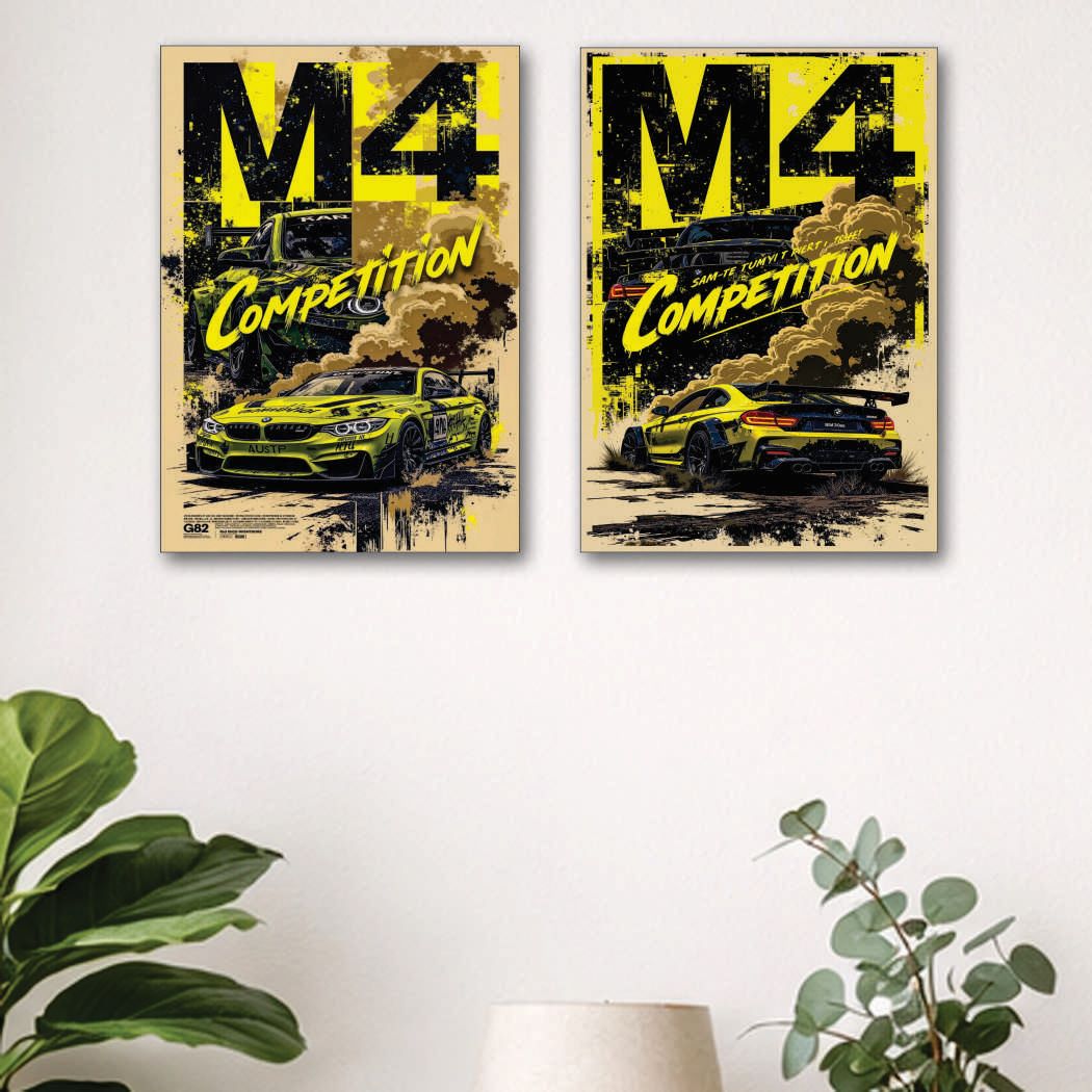 Set of 2 Premium Wall Art Photo Tiles Modern Home Decor Sets