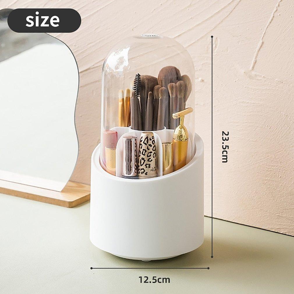 360° Rotating Makeup Brush Storage Box | Desktop Cosmetic Organizer for Brushes, Lipsticks, Eyebrow Pencils & Beauty Tools - Image 2