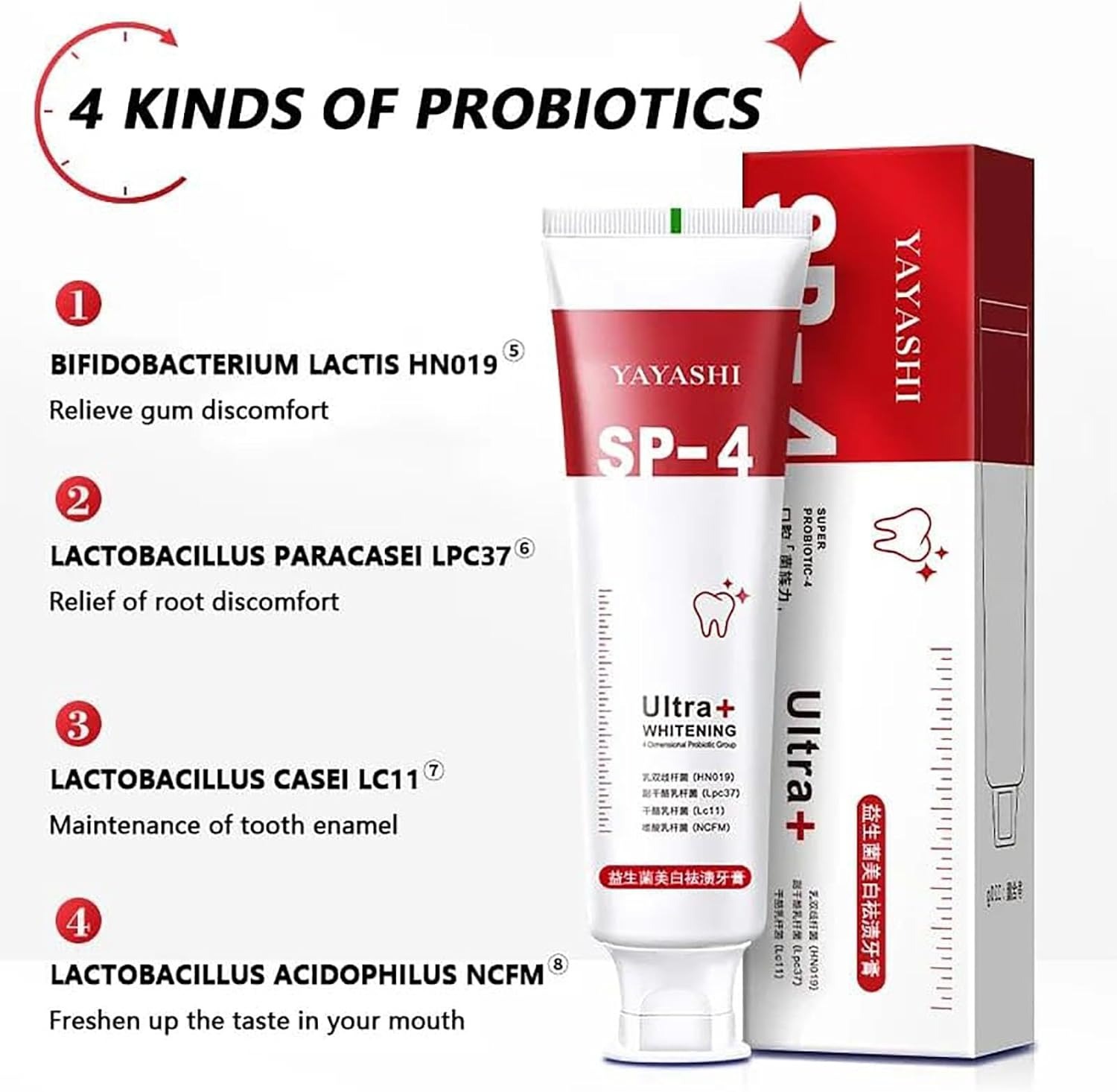 Yayashi SP-4 Ultra Whitening Toothpaste 150ml Probiotic Stain Remover for Bright, Healthy Teeth - Image 2