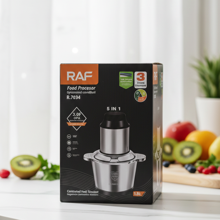 RAF Electric Meat Chopper 800W 2L Stainless Steel Bowl Food Processor For Meat And Vegetables - Image 3
