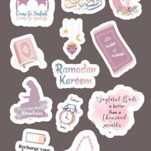 Ramadan Mubarak Sticker Pack 12 Uncut Decorative Stickers