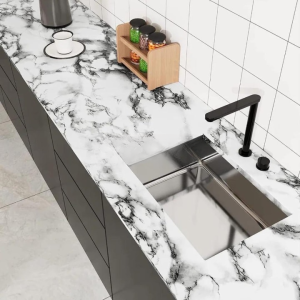 Self Adhesive White Marble Sheet Sticker For Kitchen, Cupboard, Wall Anti Oil And Heat Resistant Wallpaper - 02 Meter