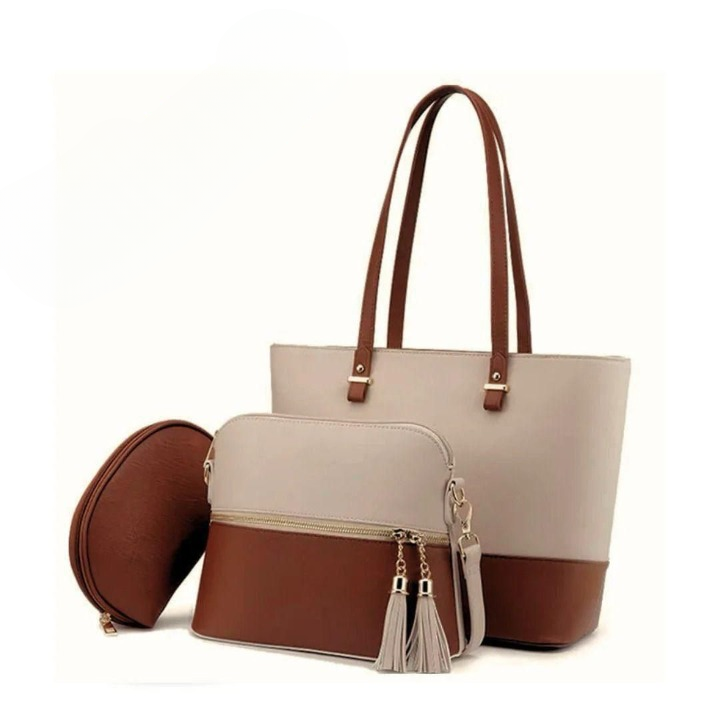 3 Piece Tote Handbag Elegant Design Premium Quality Smooth Finish Easy Carry For Daily Fashion Needs - Image 3