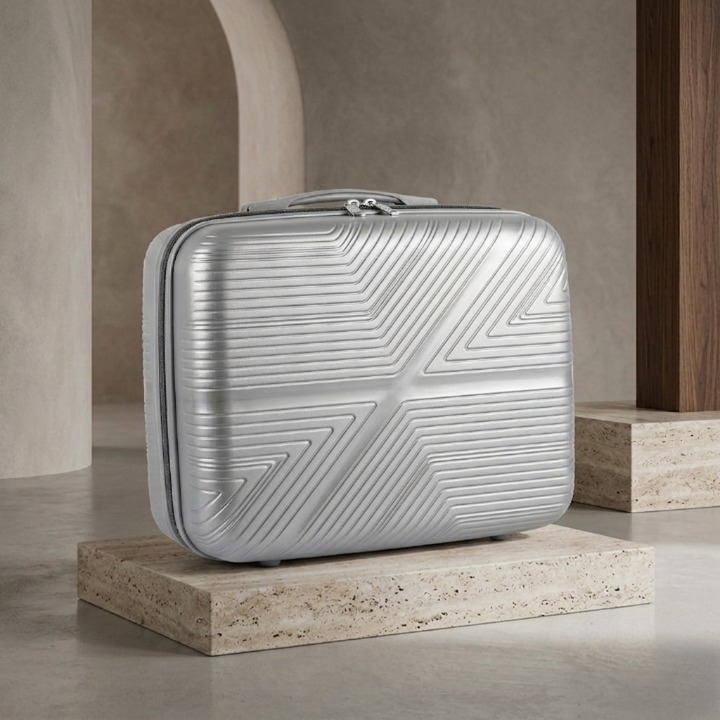 Premium High-Quality Beauty Box Hard Shell Makeup Case with Modern X-Design - Image 2