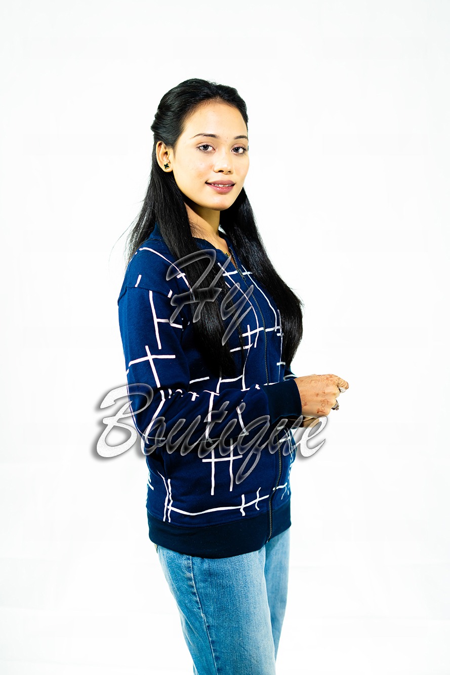 Polka Dot Zipper Jacket for Women & Girls | Stylish, Warm & Trendy Winter Wear | Comfortable Casual Outerwear - Image 2