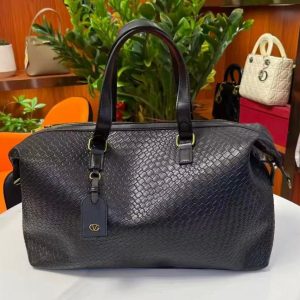 Luxury Valentino Imported Travel Duffel Bag (20 × 13 Inches) High-Quality Woven Texture Handbag