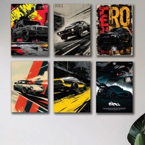 Set of 6 Premium Wall Art Photo Tiles Modern Home Decor Sets