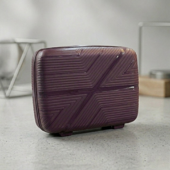 Premium High-Quality Beauty Box Hard Shell Makeup Case with Modern X-Design - Image 3