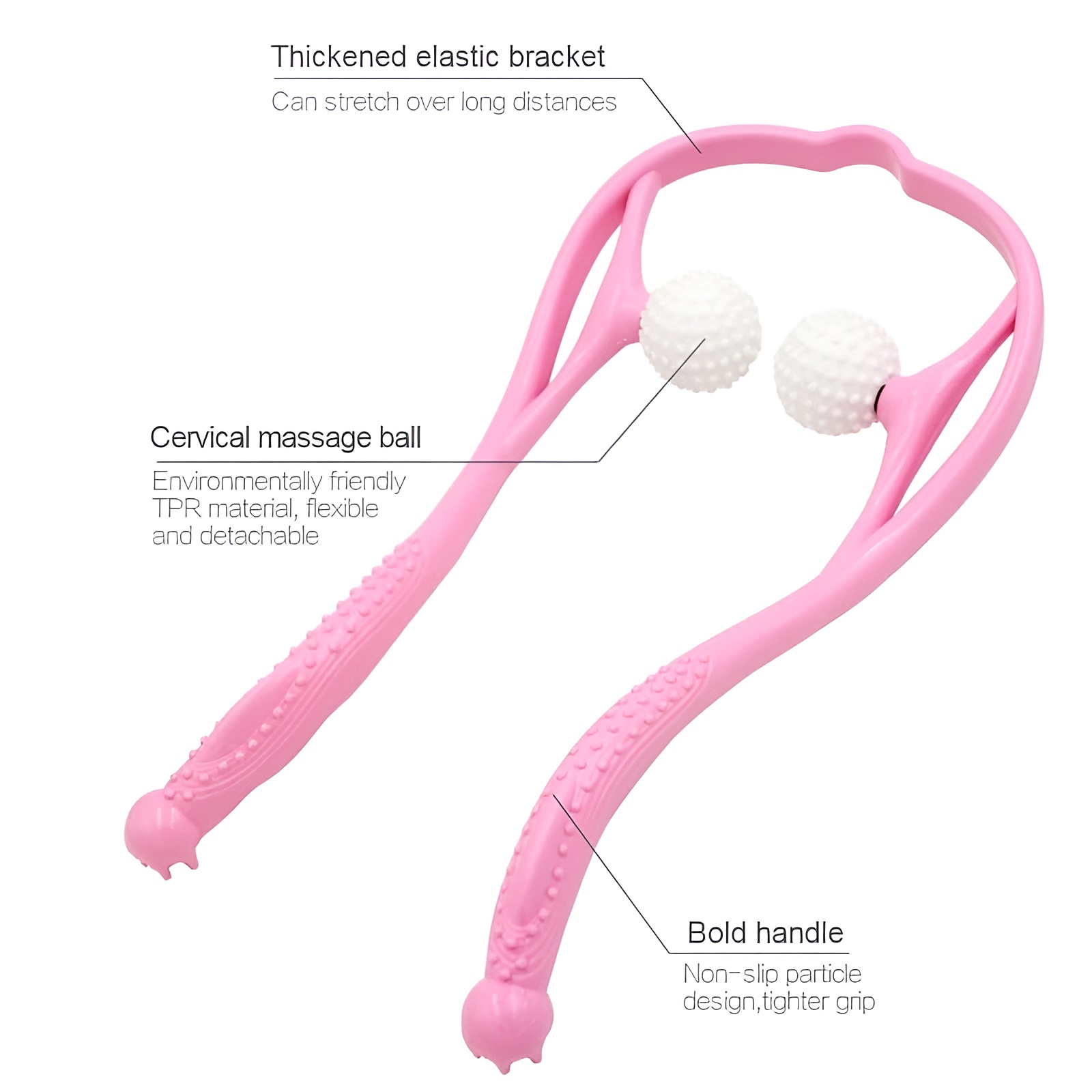 Manual Neck Massager For Cervical pain, deep Tissue | Handheld Massager Tool for Legs Waist Neck and Shoulder (Random color) - Image 2