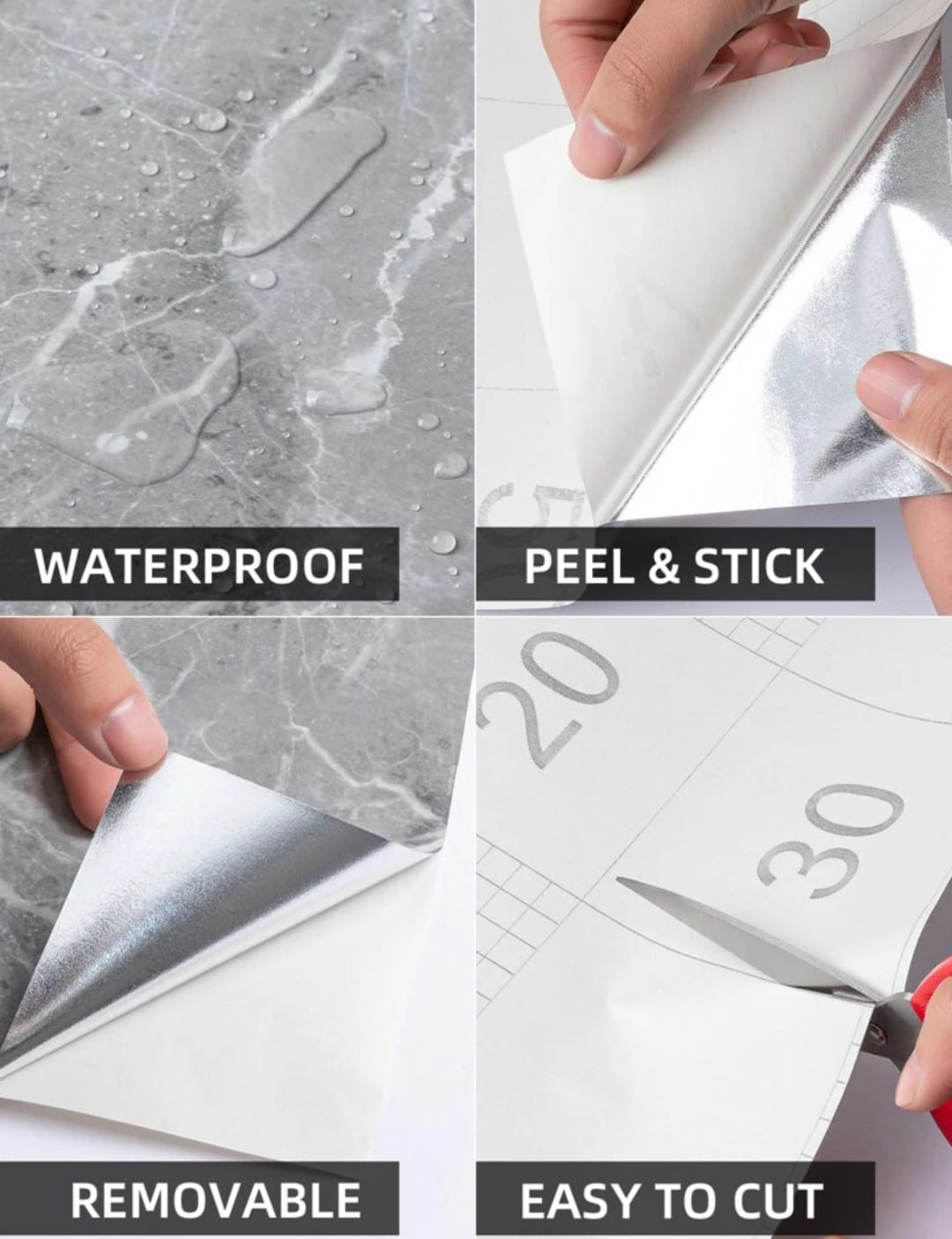 Self Adhesive White Marble Sheet Sticker For Kitchen, Cupboard, Wall Anti Oil And Heat Resistant Wallpaper - 02 Meter - Image 5
