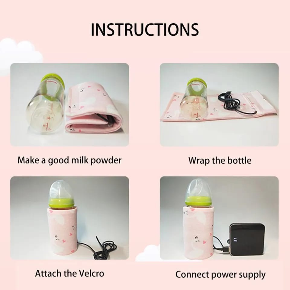 Portable USB Feeder Warmer Pouch | 42°C Constant Heating | Easy?to?Carry | Random Design - Image 2