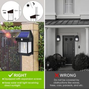 CBK Solar Interaction Wall Lamp BK-888  Waterproof Outdoor Motion Sensor Filament LED Lantern