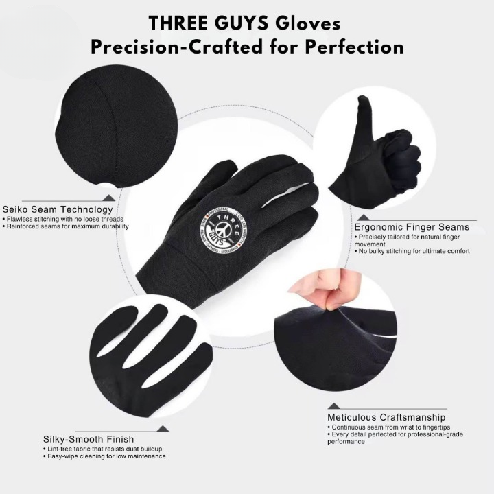 THREE GUYS High-Elasticity Multi-Purpose Gloves Perfect for Mechanical Work, Car Detailing, Bike Riding, and More - Image 4