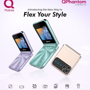 QMobile Phantom Fold 2.4 Inch Display prov PTA Aped Mobile With 1400mAh Battery 4 SIM Support And Type C Charger (Random Color)