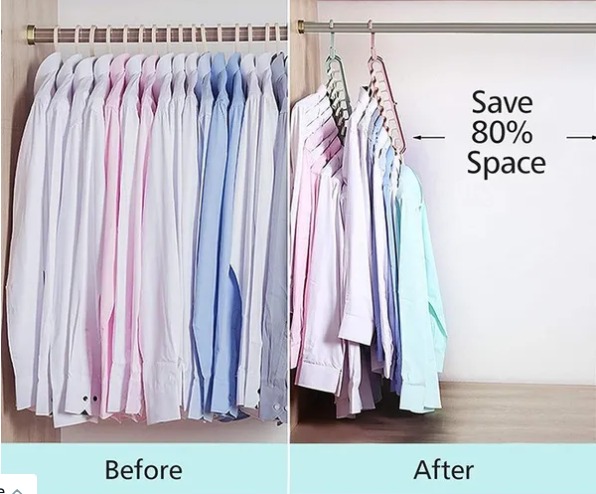 Magic Hanger Multipurpose 9 Hole Space Saving Closet Organizer Multicolor - Image 3