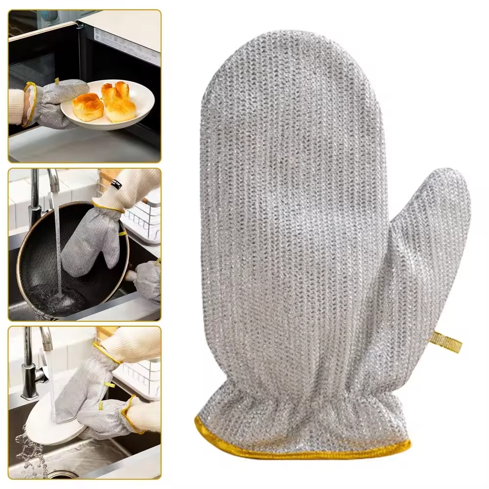 Title: Heavy-Duty Silver Heat-Resistant Oven Mitts Professional Grade Kitchen Safety (Pair) - Image 2