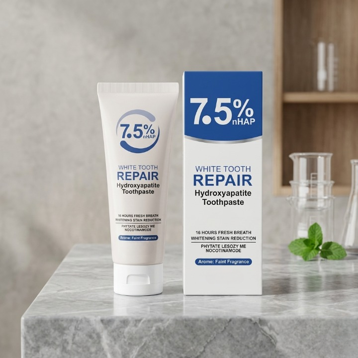 7.5% nHAP White Tooth Repair Toothpaste Hydroxyapatite Enamel Strengthening & Whitening Formula (120g) - Image 2