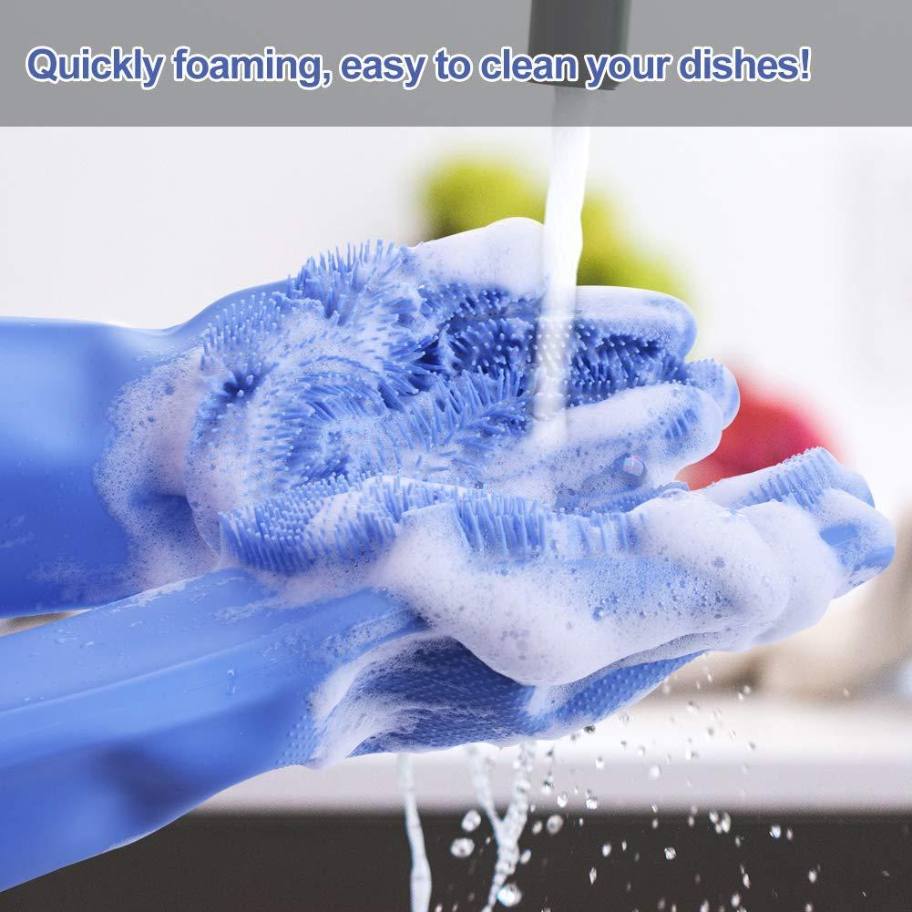 Silicone Dishwashing & Cleaning Pair Gloves Reusable Heat Resistant Scrubber Gloves for Kitchen, Bathroom & Household Cleaning | Random Color - Image 5